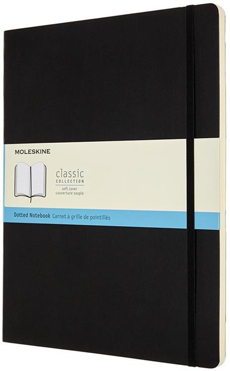 Taccuino Moleskine XXL puntinato copertina morbida nero. Black