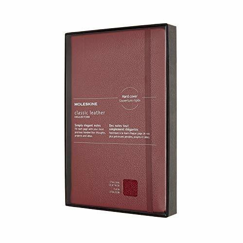 Taccuino Moleskine Classic Leather Large a righe copertina rigida Open Box. Bordeaux