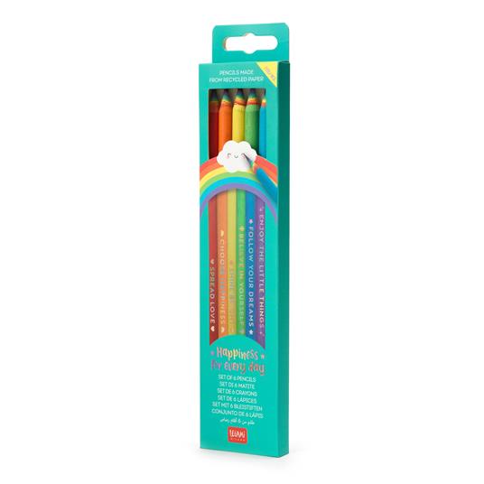 Set di Matite Legami - Happiness For Every Day - 6 Matite HB Graphite  Pencils - Legami - Cartoleria e scuola