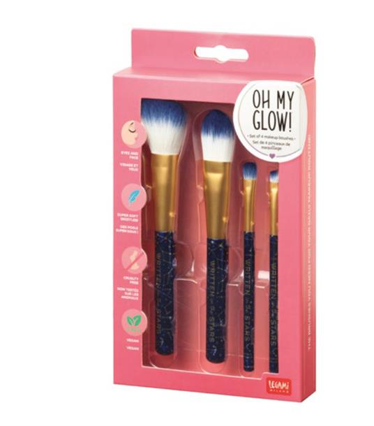 Pennelli per il trucco Oh My Glow! - Set Of 4 Makeup Brushes - Stars -  Legami - Idee regalo | IBS