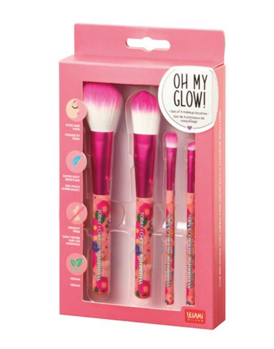 Pennelli per il trucco Oh My Glow! - Set Of 4 Makeup Brushes - Flowers -  Legami - Idee regalo | IBS