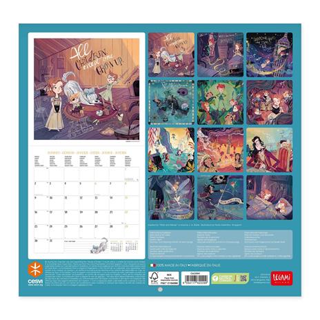 Calendario Legami 2023, carta non patinata, Peter&Wendy - 30 x 29 cm - 2