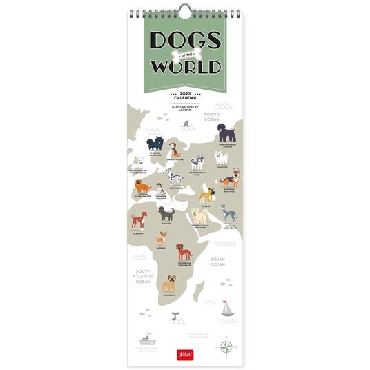 Calendario Legami 2023, carta non patinata, Dogs Of The World - 16 x 49 cm