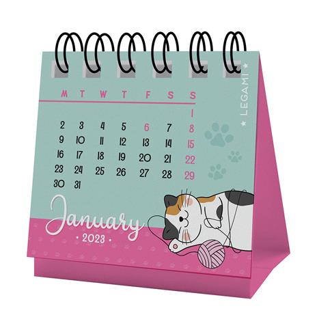 Micro calendario Legami 2023, Kitty - 5,8 x 5,3 cm