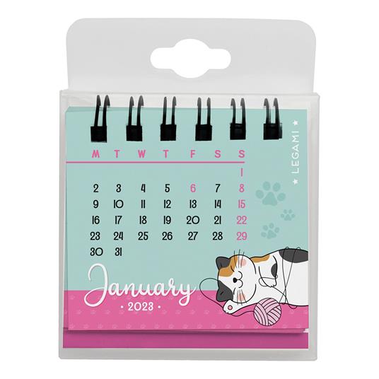 Micro calendario Legami 2023, Kitty - 5,8 x 5,3 cm - 2