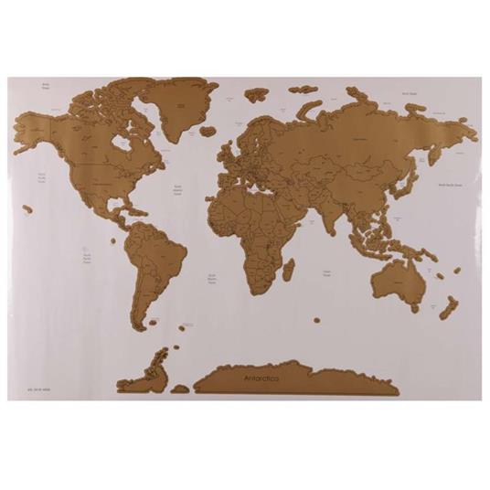 Poster Mappamondo da Grattare Cartina Geografica Mappa del Mondo 80x60  Bianco - Bakaji - Idee regalo | IBS