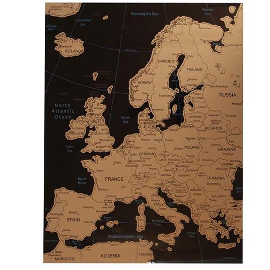 Poster Mappa Europa da Grattare Cartina Geografica Europea Mappamondo  54x70cm - Bakaji - Idee regalo | IBS