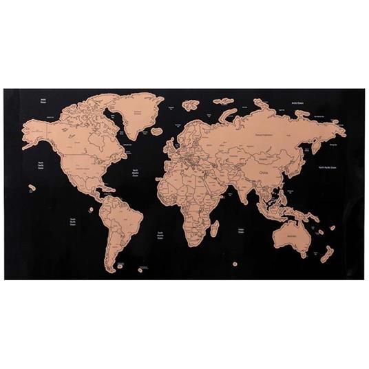 Poster Mappamondo da Grattare Cartina Geografica Mappa del Mondo 60x40 Nero  Muro - Bakaji - Idee regalo | IBS
