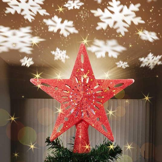 Puntale Proiettore LED per Albero di Natale Forma Stella Rosso Gioco di  Luce - Bakaji - Idee regalo | IBS