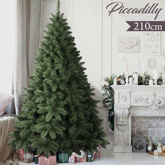 Albero Di Natale 210 cm Piccadilly Super Folto 850 Rami Pino Verde Base  Croce - Bakaji - Lettura e scrittura - Giocattoli