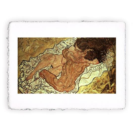Stampa d''arte Pitteikon di Egon Schiele L''abbraccio - 1917, Miniartprint - cm 17x11