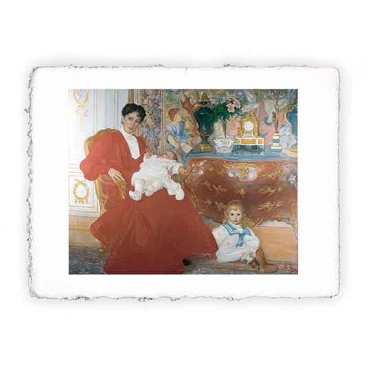 Stampa di Carl Larsson - Signora Dora e due suoi figli, Grande - cm 40x50 -  Pitteikon - Idee regalo | IBS