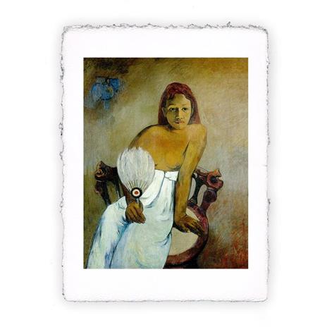 Stampa d''arte di Paul Gauguin - Donna con ventaglio - 1902, Original - cm 30x40