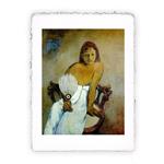 Stampa d''arte di Paul Gauguin - Donna con ventaglio - 1902, Miniartprint - cm 17x11