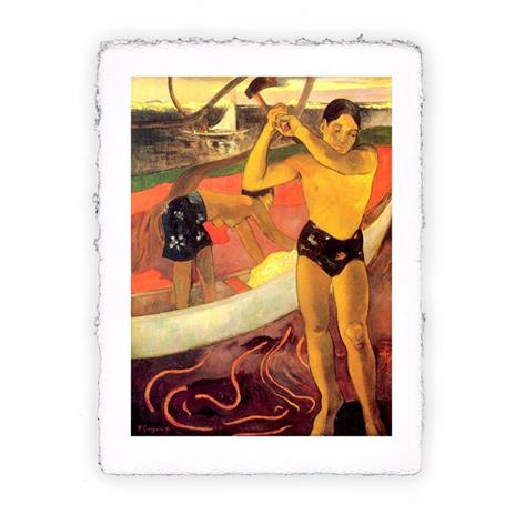 Stampa d''arte di Paul Gauguin - L''uomo con l''ascia - 1891, Original - cm 30x40