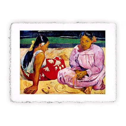 Stampa di Paul Gauguin Due donne di Tahiti sulla spiaggia, Folio - cm 20x30