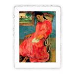 Stampa d''arte di Paul Gauguin Donna in abito rosso - 1891, Magnifica -  cm 50x70