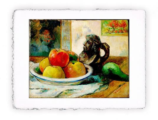 Stampa di Paul Gauguin Natura morta con mele pere e ceramica, Miniartprint - cm 17x11