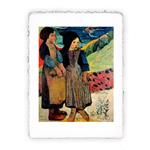 Stampa di Paul Gauguin Due ragazze bretoni vicino al mare, Original - cm 30x40