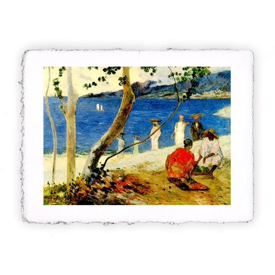 Stampa di Paul Gauguin Alberi e figure sulla spiaggia - 1887, Miniartprint - cm 17x11