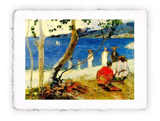 Stampa di Paul Gauguin Alberi e figure sulla spiaggia - 1887, Folio - cm 20x30