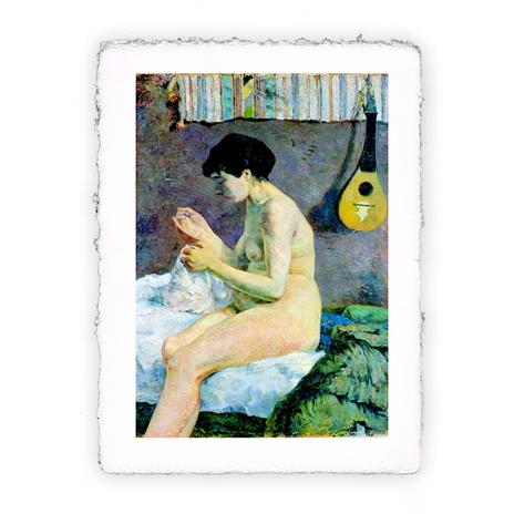 Stampa d''arte di Paul Gauguin Nudo di donna che cuce - 1880, Magnifica -  cm 50x70