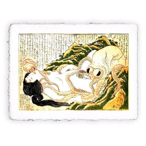 Stampa Katsushika Hokusai Sogno della moglie di un pescatore, Grande - cm  40x50 - Pitteikon - Idee regalo | IBS