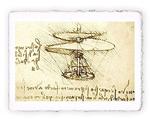 Stampa d''arte Pitteikon del disegno di Leonardo da Vinci - Vite aerea, Folio - cm 20x30