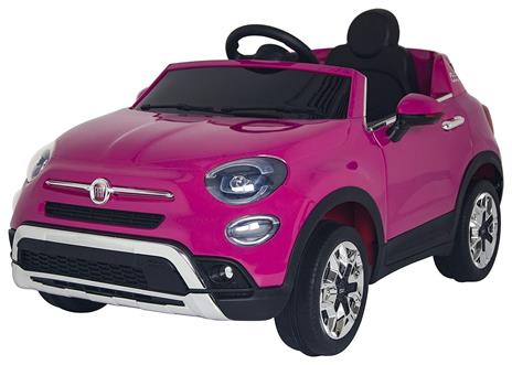 Auto Elettrica Per Bambini Fiat 500x Rosa Strawberry R/C 12v, 2 Motori, Ing.Mp3, Led Clb - 2