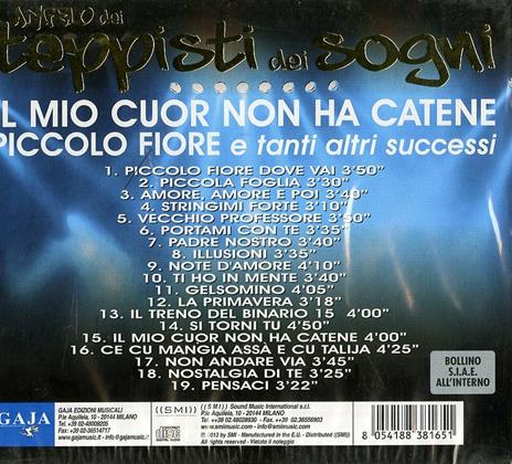 Il mio cuor non ha catene, piccolo fiore e tanti altri successi - CD Audio di Angelo dei Teppisti dei Sogni - 2