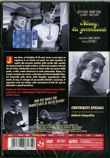 Nanny, la governate. Restaurato in 4K (DVD) di Seth Holt - DVD - 2