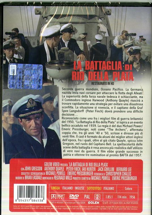 La battaglia di Rio della Plata. Restaurato in Hd (DVD) di Michael Powell,Emeric Pressburger - DVD - 2