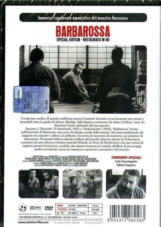 Barbarossa. Restaurato in HD (DVD) di Akira Kurosawa - DVD - 2