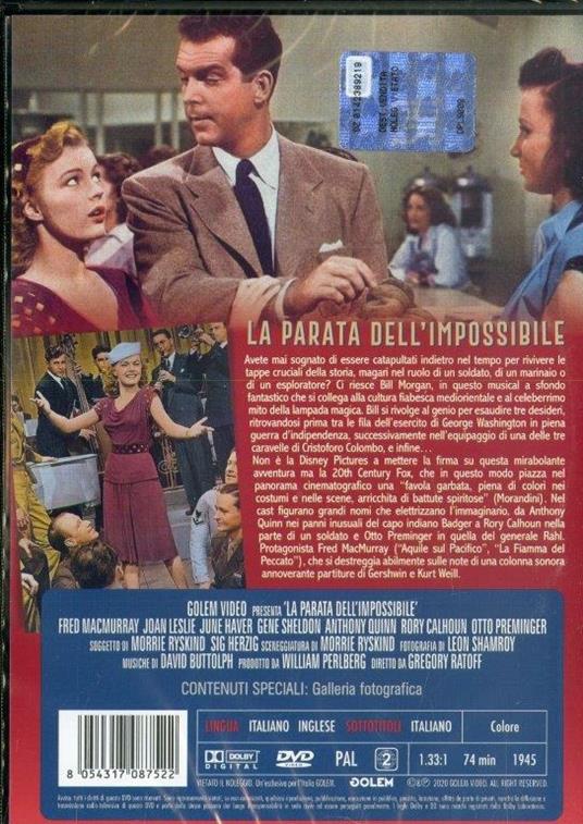 La parata dell'impossibile (DVD) di Gregory Ratoff,George Seaton - DVD - 2