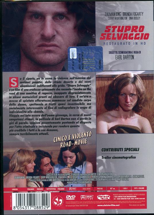 Stupro selvaggio. Restaurato in HD (DVD) di Earl Barton - DVD - 2