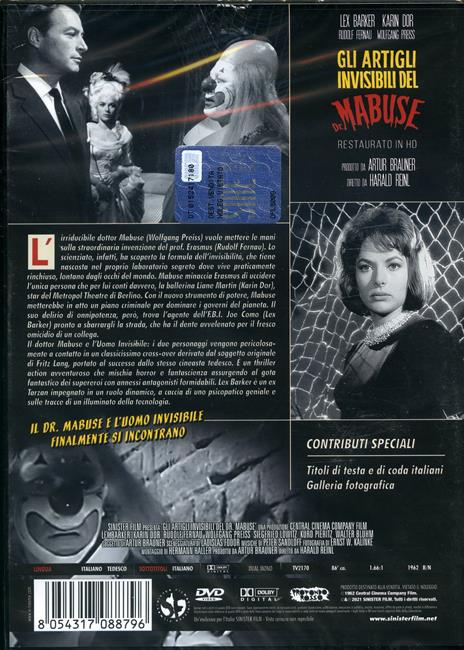 Gli artigli invisibili del dr. Mabuse. Restaurato in HD (DVD) di Harald Reinl - DVD - 2