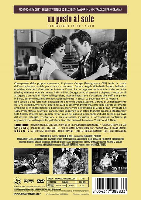 Un posto al Sole (Restaurato in HD) (2 DVD) di George Stevens - DVD - 2