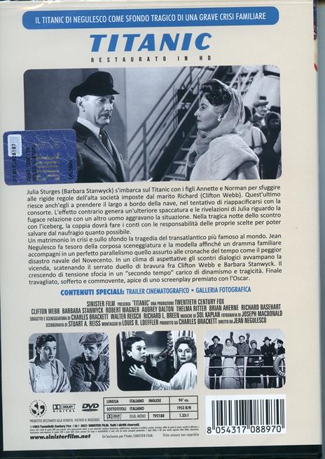 Titanic. Restaurato in HD (DVD) di Jean Negulesco - DVD - 2