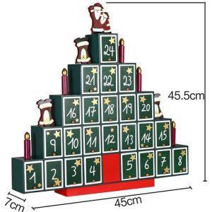 Calendario Avvento Albero Di Natale In Legno 24 Cassetti - 5