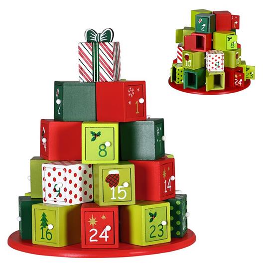 Calendario Avvento Regali Di Natale In Legno 24 Cassetti - Bakaji - Idee  regalo | IBS
