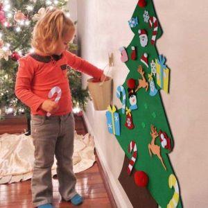 Albero Di Natale Per Bambini In Feltro Da Parete Con 26 Addobbi Natalizi  110Cm - Bakaji - Idee regalo | IBS