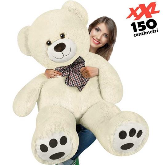 Peluche Orso Gigante XXL Alto 150cm Pupazzo Bambini Orsacchiotto Morbido  Crema