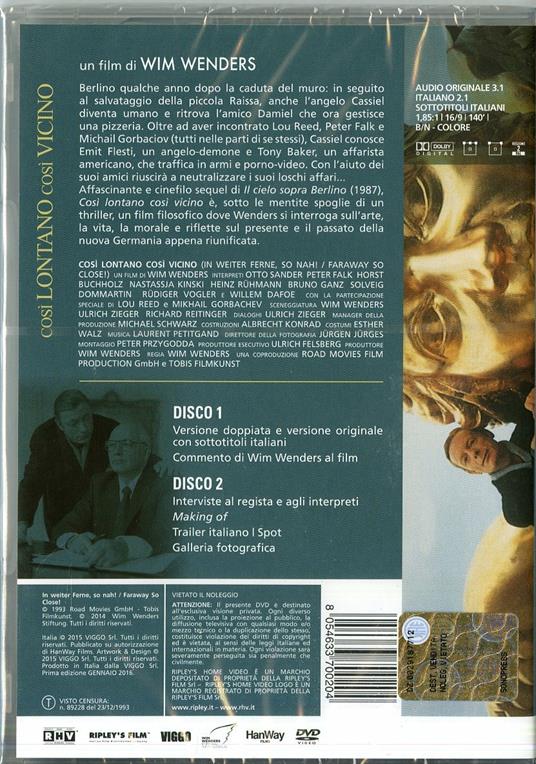 Così lontano, così vicino (2 DVD)<span>.</span> Special Edition di Wim Wenders - DVD - 2