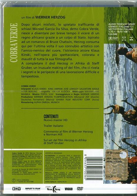 Cobra Verde di Werner Herzog - DVD - 2