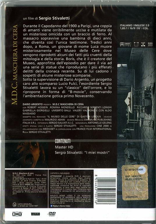 M.D.C. Maschera di cera (DVD) - DVD - Film di Sergio Stivaletti Fantastico  | IBS