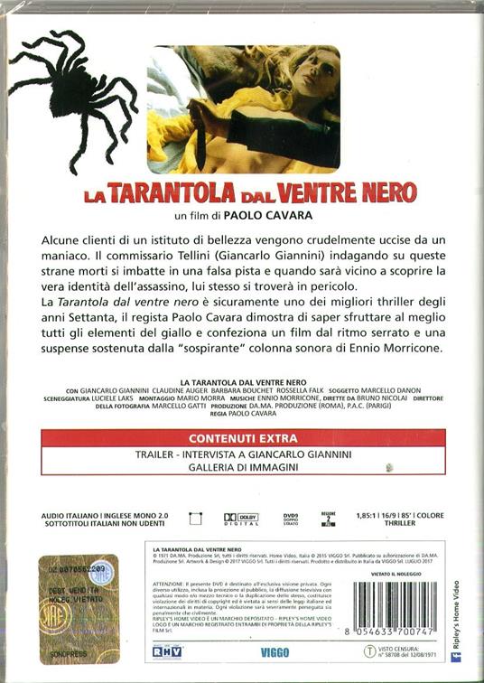 La tarantola dal ventre nero (DVD) di Paolo Cavara - DVD - 2