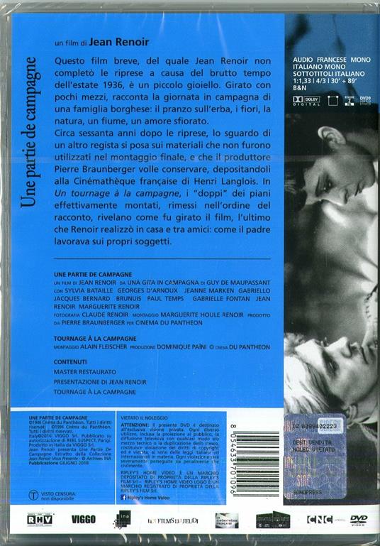 Une partie de campagne (DVD) - DVD - Film di Jean Renoir Commedia | IBS