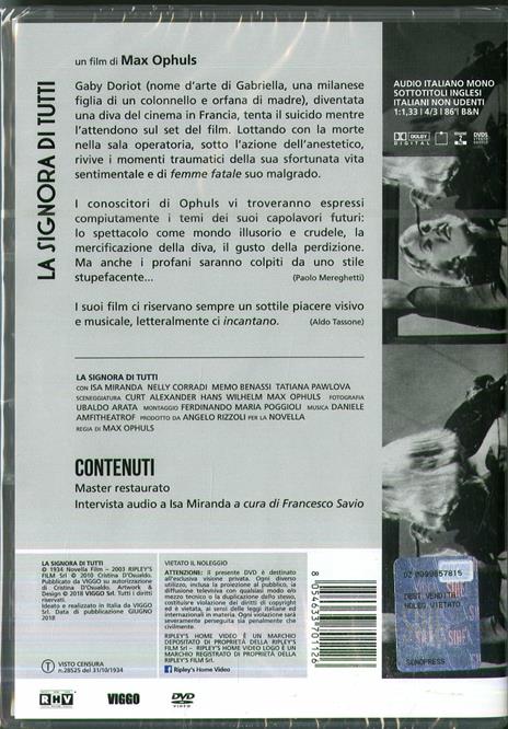 La Signora Di Tutti (DVD) di Max Ophuls - DVD - 2