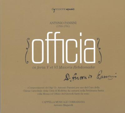 Officia. In Feria V et VI Maioris Hebdomadae - CD Audio di Antonio Pansini