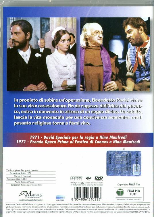 Per grazia ricevuta (DVD) - DVD - Film di Nino Manfredi Commedia | IBS